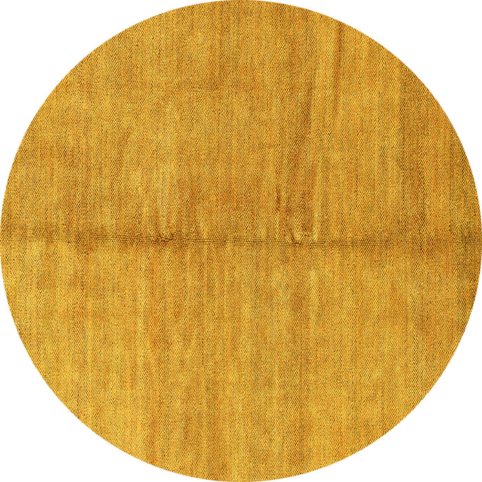 Round Abstract Yellow Modern Rug, abs1426yw