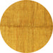 Round Abstract Yellow Modern Rug, abs1426yw