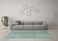 Machine Washable Abstract Light Blue Modern Rug, wshabs1426lblu