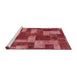 Sideview of Machine Washable Abstract Red Rug, wshabs1427