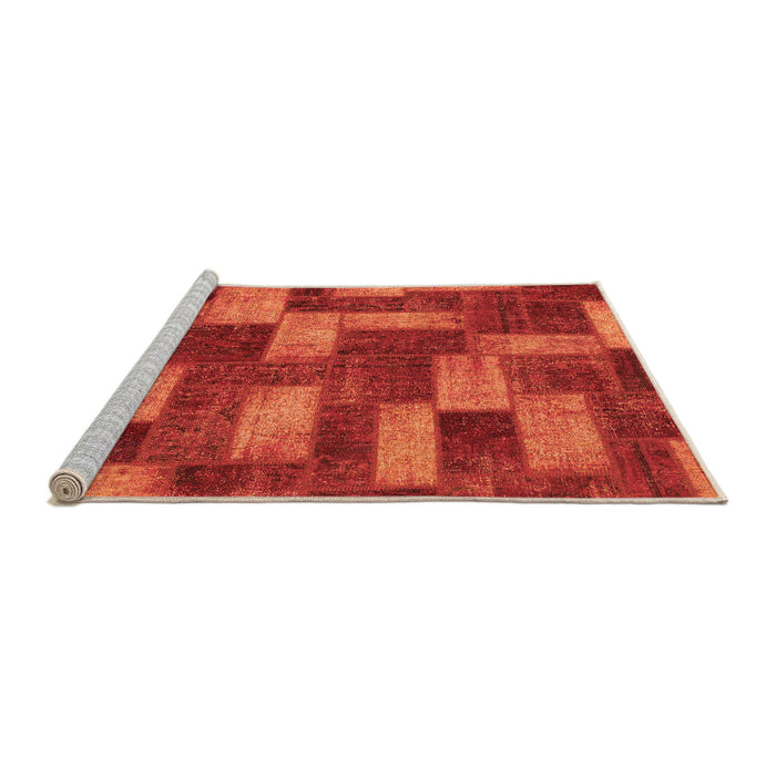 Sideview of Machine Washable Abstract Orange Modern Area Rugs, wshabs1427org