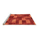 Sideview of Machine Washable Abstract Orange Modern Area Rugs, wshabs1427org