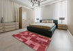 Machine Washable Abstract Red Rug in a Bedroom, wshabs1427