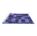 Sideview of Machine Washable Abstract Blue Modern Rug, wshabs1427blu