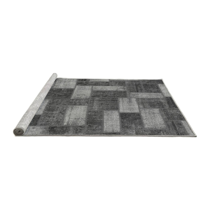 Sideview of Machine Washable Abstract Gray Modern Rug, wshabs1427gry