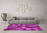 Machine Washable Abstract Purple Modern Rug, wshabs1427pur