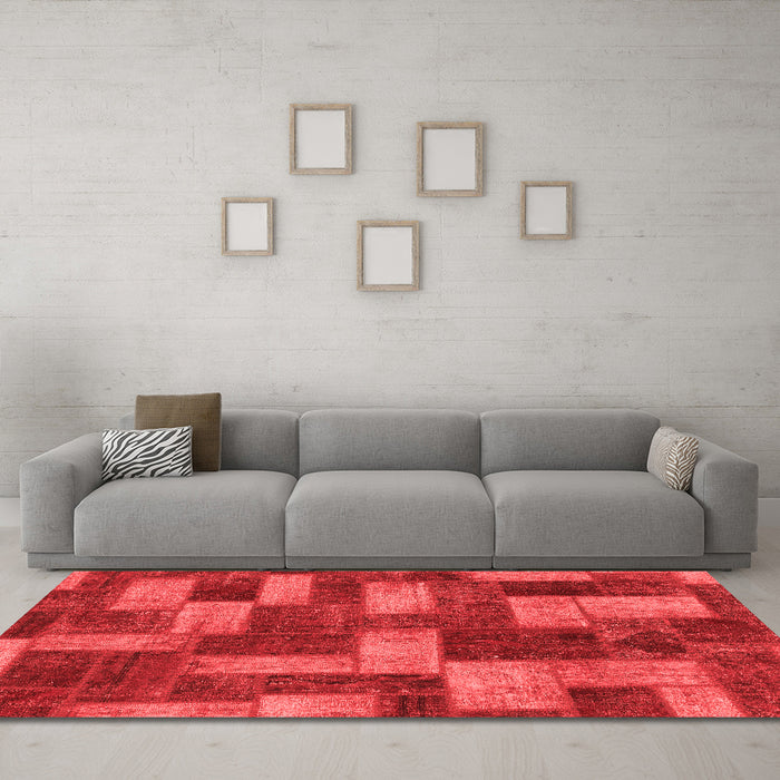 Modern Red Washable Rugs