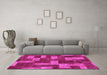 Machine Washable Abstract Pink Modern Rug in a Living Room, wshabs1427pnk