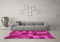 Machine Washable Abstract Pink Modern Rug, wshabs1427pnk