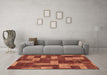 Machine Washable Abstract Brown Modern Rug in a Living Room,, wshabs1427brn