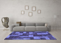 Machine Washable Abstract Blue Modern Rug, wshabs1427blu