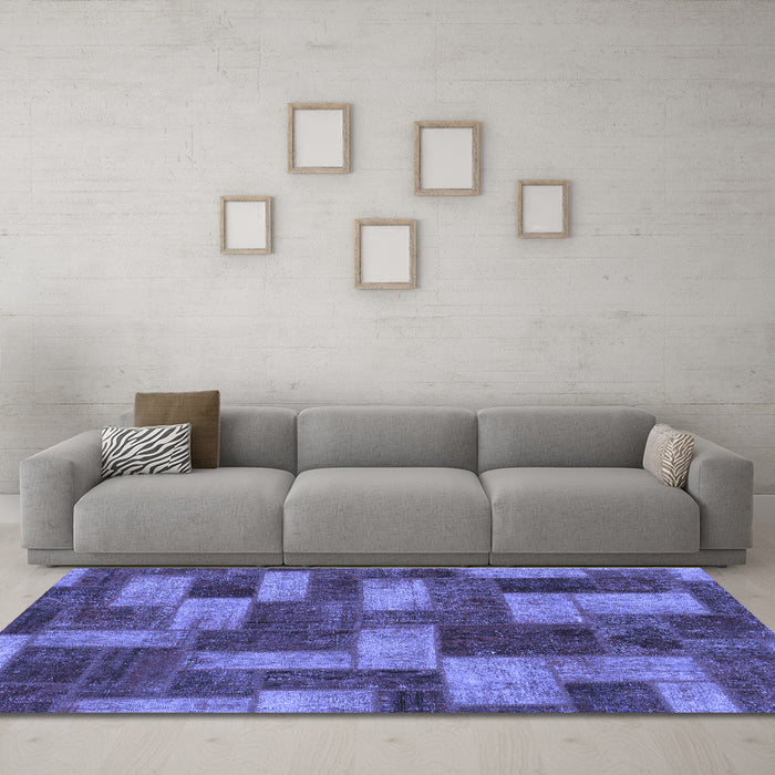 Machine Washable Abstract Blue Modern Rug in a Living Room, wshabs1427blu