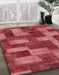 Abstract Red Modern Rug in Family Room, abs1427