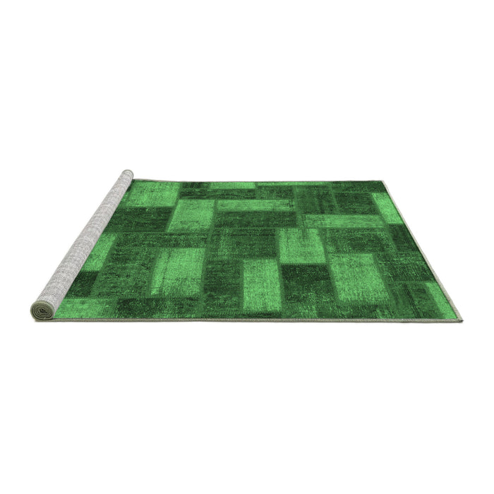 Sideview of Machine Washable Abstract Emerald Green Modern Area Rugs, wshabs1427emgrn