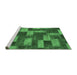 Sideview of Machine Washable Abstract Emerald Green Modern Area Rugs, wshabs1427emgrn