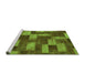 Sideview of Machine Washable Abstract Green Modern Area Rugs, wshabs1427grn