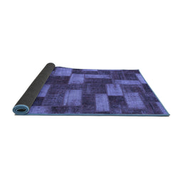 Sideview of Abstract Blue Modern Rug, abs1427blu