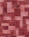 Machine Washable Abstract Red Rug, wshabs1427