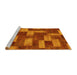 Sideview of Machine Washable Abstract Yellow Modern Rug, wshabs1427yw