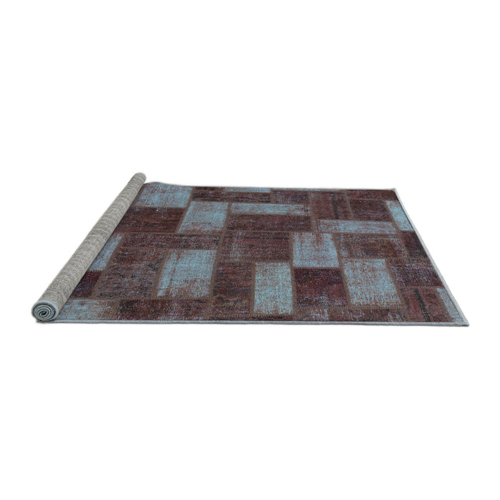 Sideview of Machine Washable Abstract Light Blue Modern Rug, wshabs1427lblu