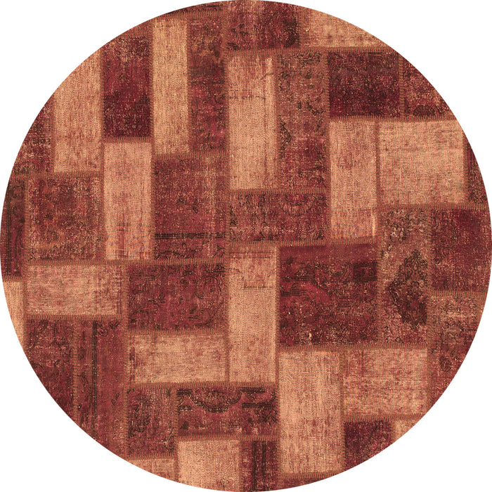 Round Abstract Brown Modern Rug, abs1427brn