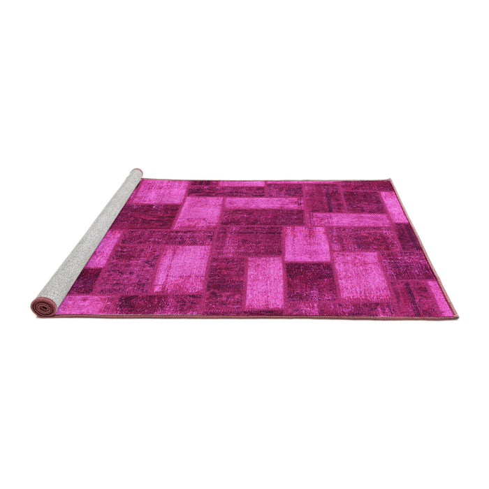 Sideview of Machine Washable Abstract Pink Modern Rug, wshabs1427pnk