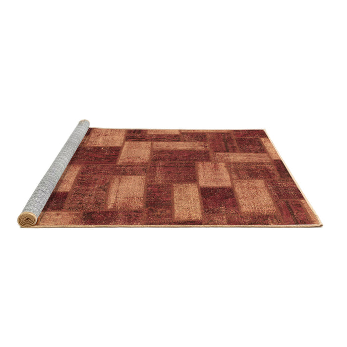 Sideview of Machine Washable Abstract Brown Modern Rug, wshabs1427brn