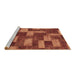 Sideview of Machine Washable Abstract Brown Modern Rug, wshabs1427brn