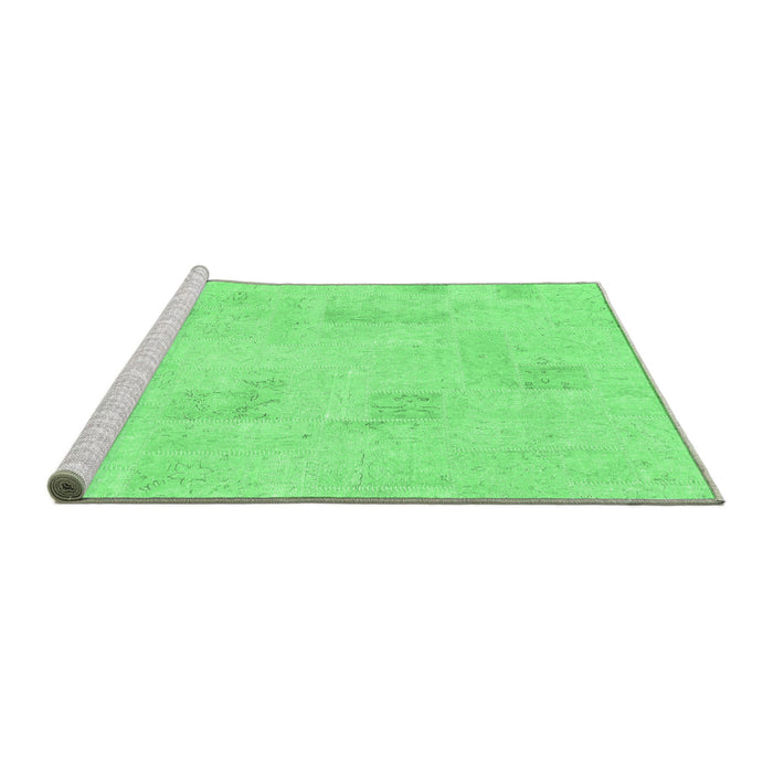 Sideview of Machine Washable Solid Emerald Green Modern Area Rugs, wshabs1428emgrn