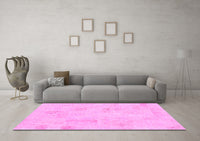 Machine Washable Solid Pink Modern Rug, wshabs1428pnk