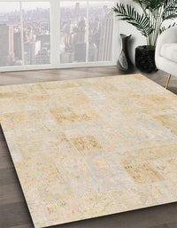 Abstract Deep Peach Orange Solid Rug, abs1428