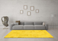 Machine Washable Solid Yellow Modern Rug, wshabs1428yw