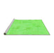 Sideview of Machine Washable Solid Green Modern Area Rugs, wshabs1428grn