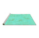 Sideview of Machine Washable Solid Turquoise Modern Area Rugs, wshabs1428turq