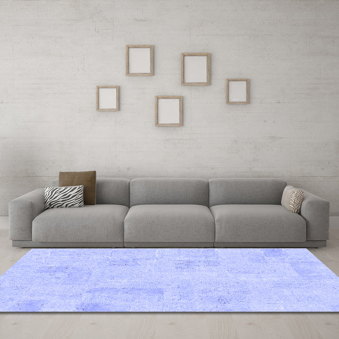 Machine Washable Solid Blue Modern Rug in a Living Room, wshabs1428blu