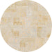 Round Machine Washable Abstract Deep Peach Orange Rug, wshabs1428