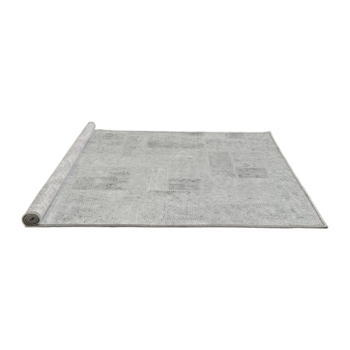 Sideview of Machine Washable Solid Gray Modern Rug, wshabs1428gry