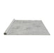 Sideview of Machine Washable Solid Gray Modern Rug, wshabs1428gry