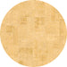 Round Solid Brown Modern Rug, abs1428brn