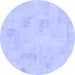 Round Solid Blue Modern Rug, abs1428blu