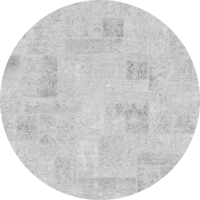 Round Solid Gray Modern Rug, abs1428gry