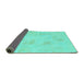 Sideview of Solid Turquoise Modern Rug, abs1428turq