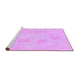 Sideview of Machine Washable Solid Purple Modern Area Rugs, wshabs1428pur