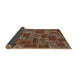 Sideview of Abstract Dark Almond Brown Modern Rug, abs1429