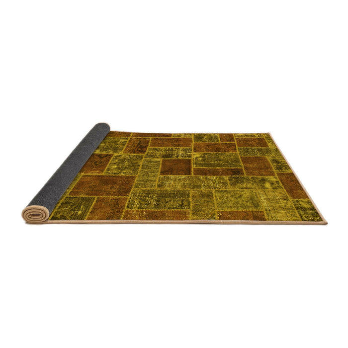 Sideview of Abstract Yellow Modern Rug, abs1429yw