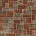 Square Abstract Dark Almond Brown Modern Rug, abs1429