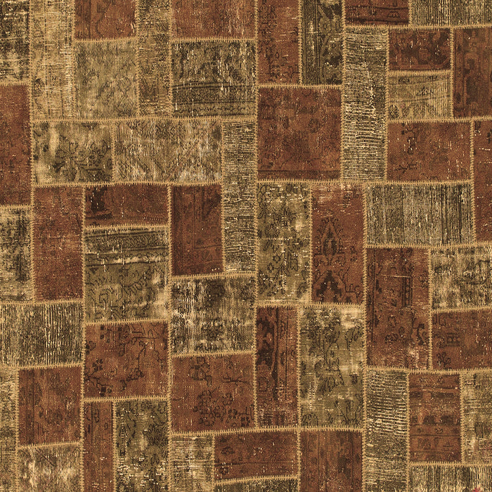 Square Machine Washable Abstract Brown Modern Rug, wshabs1429brn