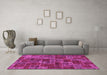 Machine Washable Abstract Pink Modern Rug in a Living Room, wshabs1429pnk
