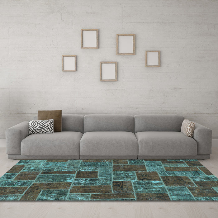 Machine Washable Abstract Light Blue Modern Rug in a Living Room, wshabs1429lblu