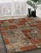 Machine Washable Abstract Dark Almond Brown Rug in a Family Room, wshabs1429